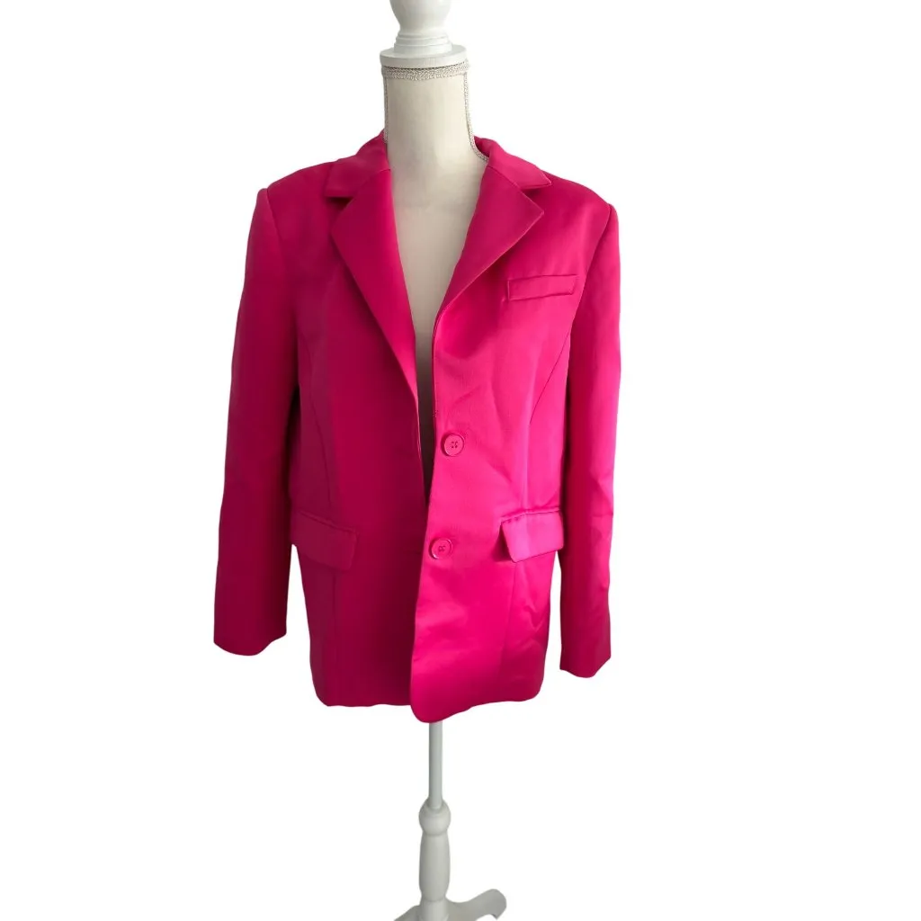 NA-KD Pink Oversized Button Jacket Blazer Size EU 34 / US 4 - Image 8