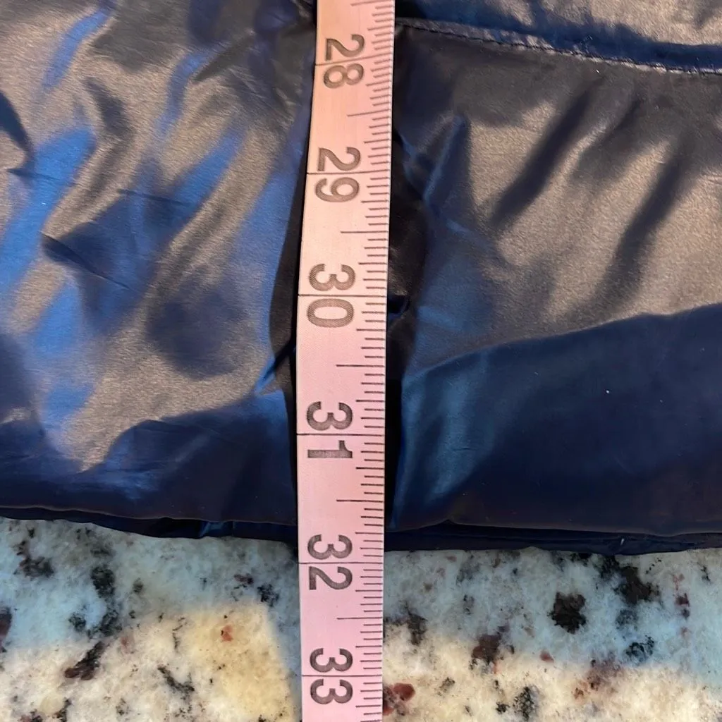 Michael Kors Womens Full Zip Faux Fur Collar Hooded‎ Down Puffer Coat Navy Small - Image 9