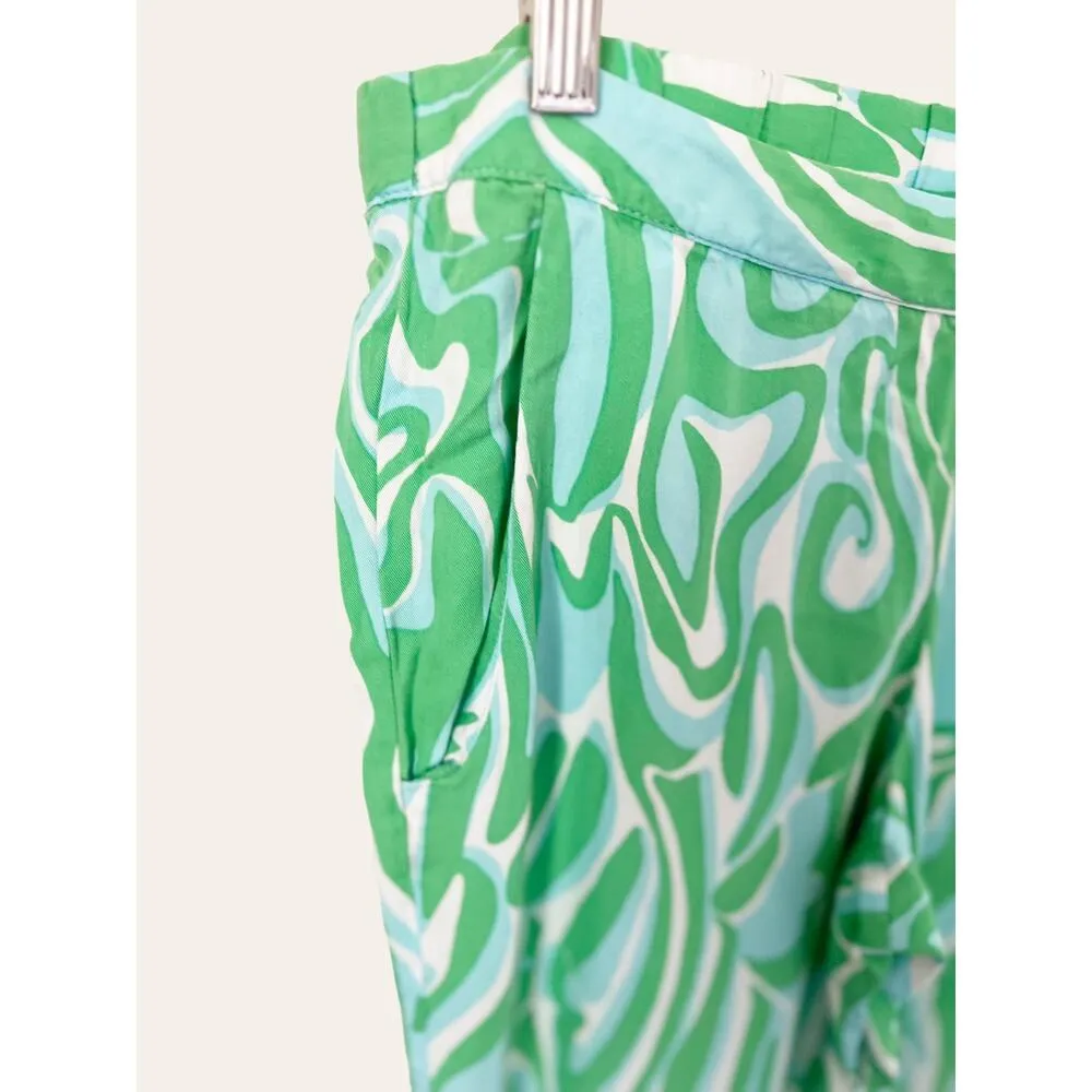 Lilly Pulitzer Cambridge Green Groovy Print Wide Leg Pull-On Palazzo Pant Size S - Image 5