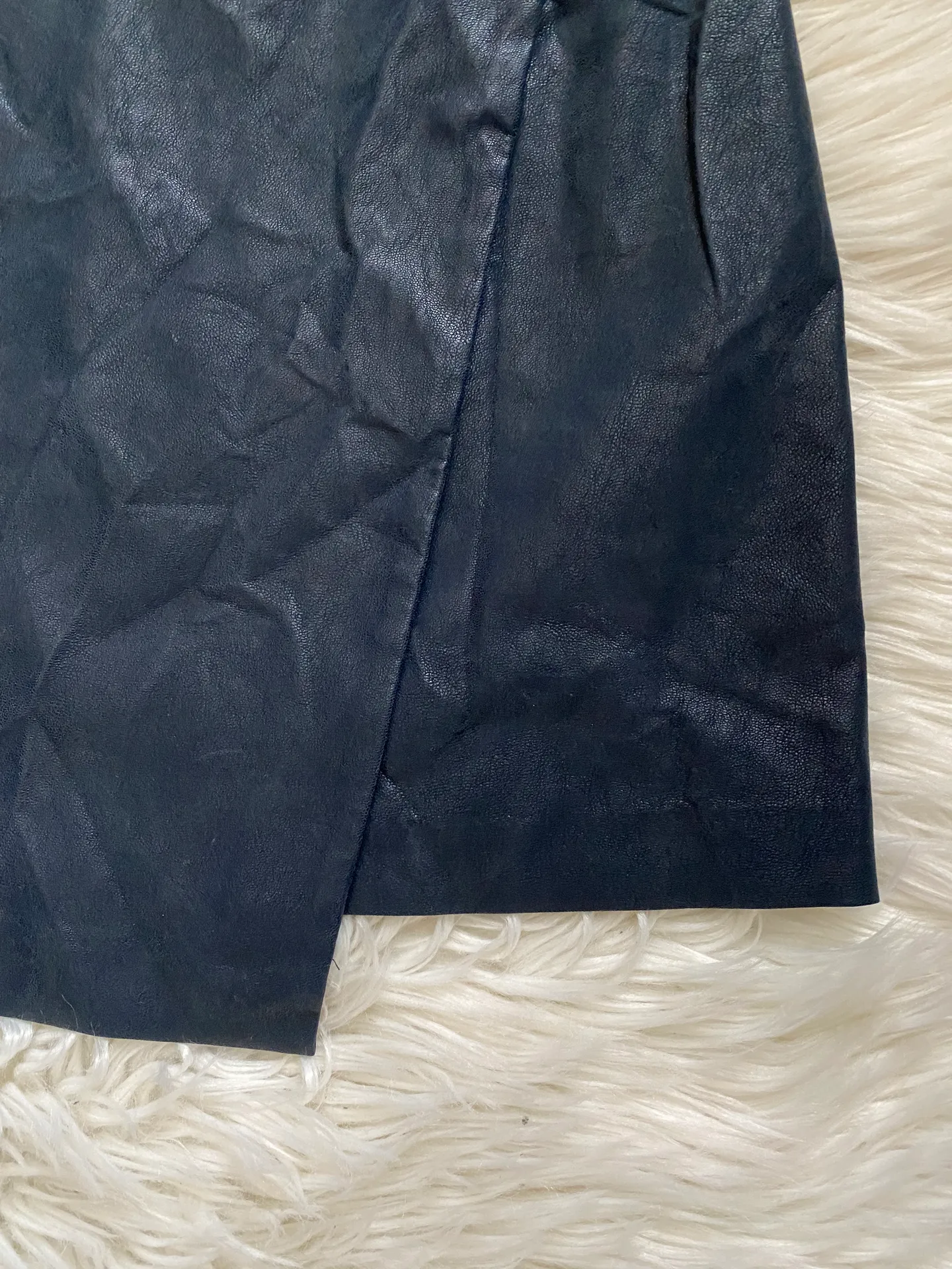 Faux Leather Foldover Skirt - Image 3