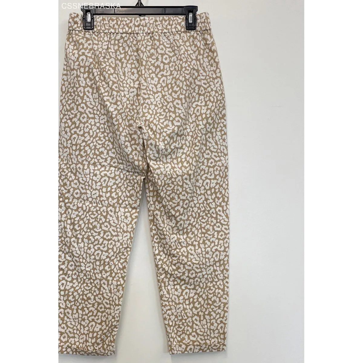 J.Crew Pants Women's Beige Ivory Linen Blend Leopard Cuffed Beach City - Size 4‎ - Image 9