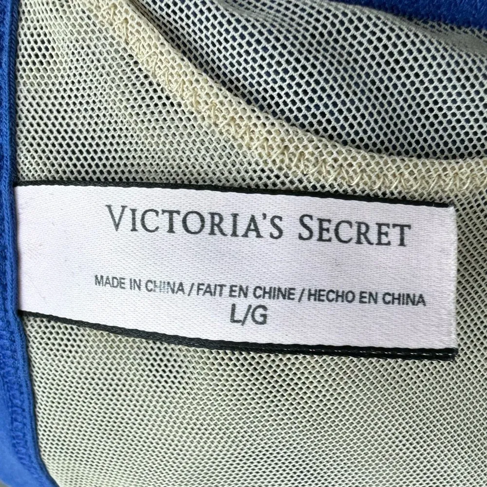 Victoria’s Secret Floral Lace Strappy Bralette Large Blue Nude Crossback Sexy - Image 6