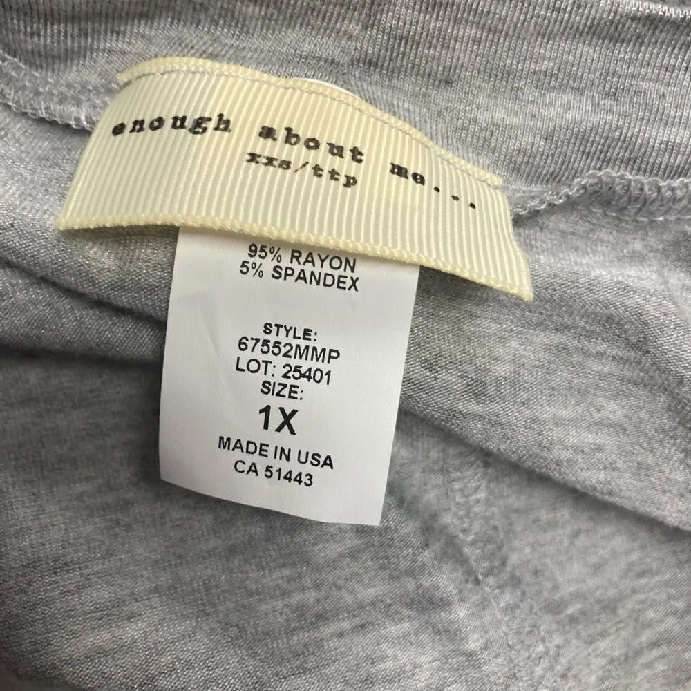 ENOUGH ABOUT ME Women’s Longline Open Front Cardigan Shrug Gray Size 1X - Image 4