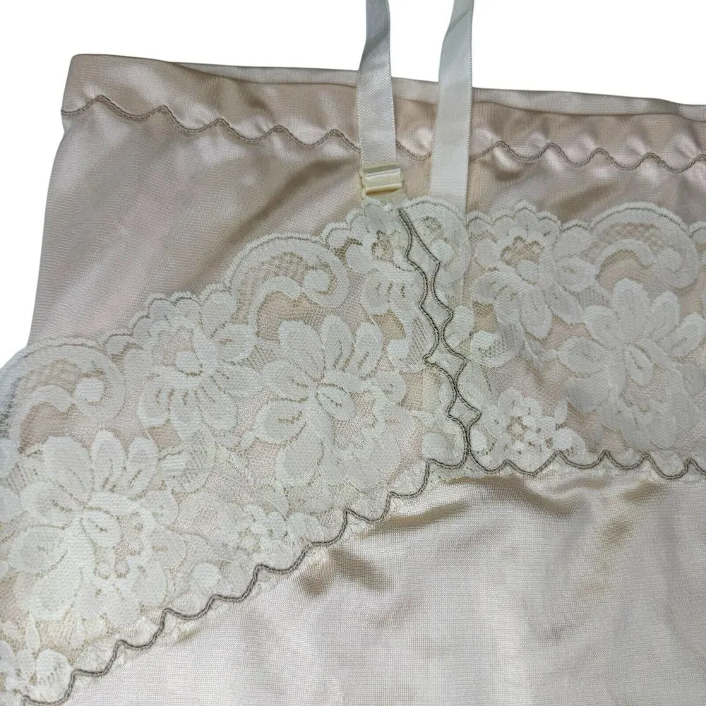1950's Camisole Opalaire L Ivory Lace Cami‎ Fairy Dainty Coquette Retro Nylon Size L - Image 5