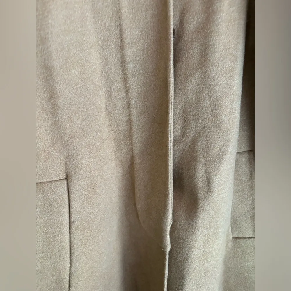 J. McLaughlin Camel Tan Wool Blend Belted Trench Overcoat S - Image 7