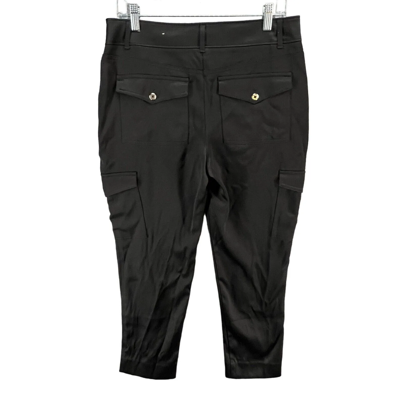 Chicos Pants Womens 6 Black Cargo Slim Fit Ankle Stretch Utility Pockets Modern - Image 4