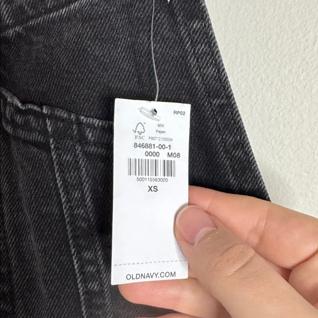 Old Navy  Charcoal/Black Jean shortalls size XS - Image 10