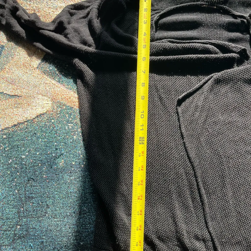 August Silk Black Cardigan Sweater with Waterfall Open Front Sz S Lightweight - Image 8