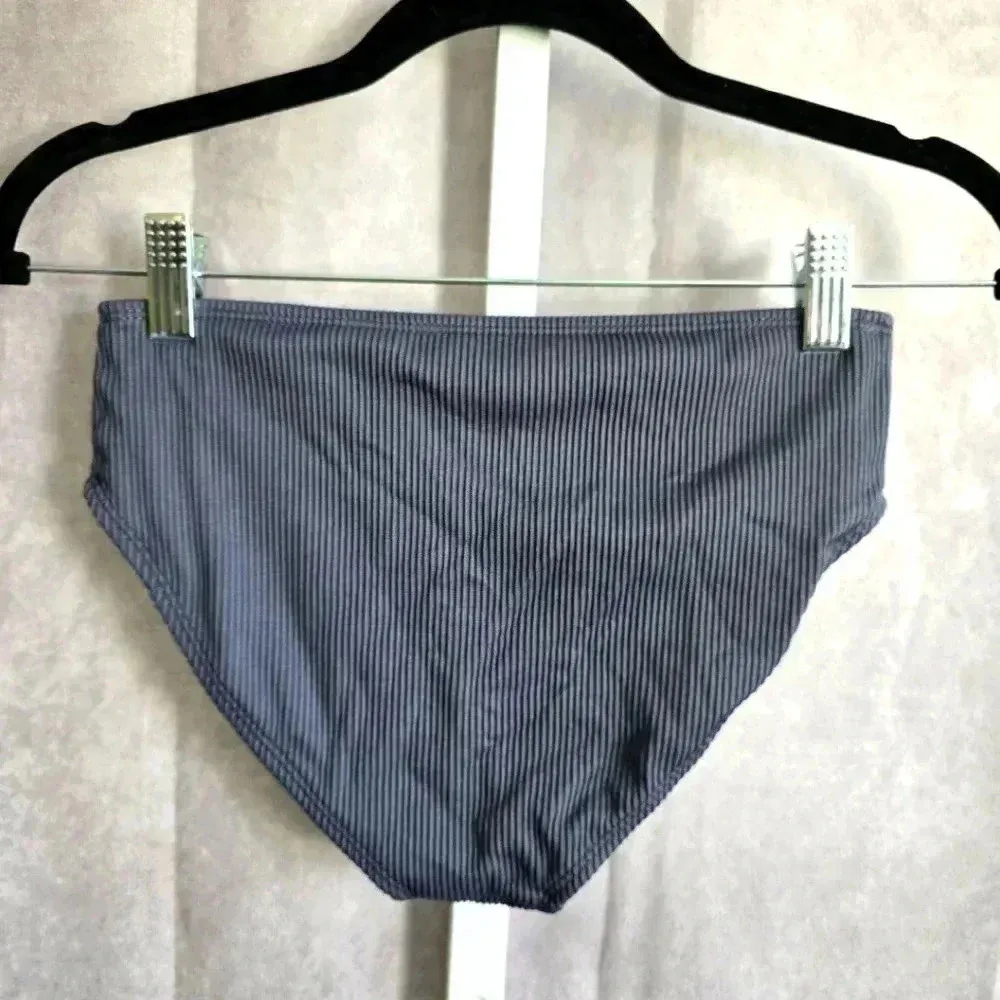 Wonder Nation Blue Gray Ribbed Bikini Bottoms Swimwear Swimsuit Size Large 10-12 - Image 2