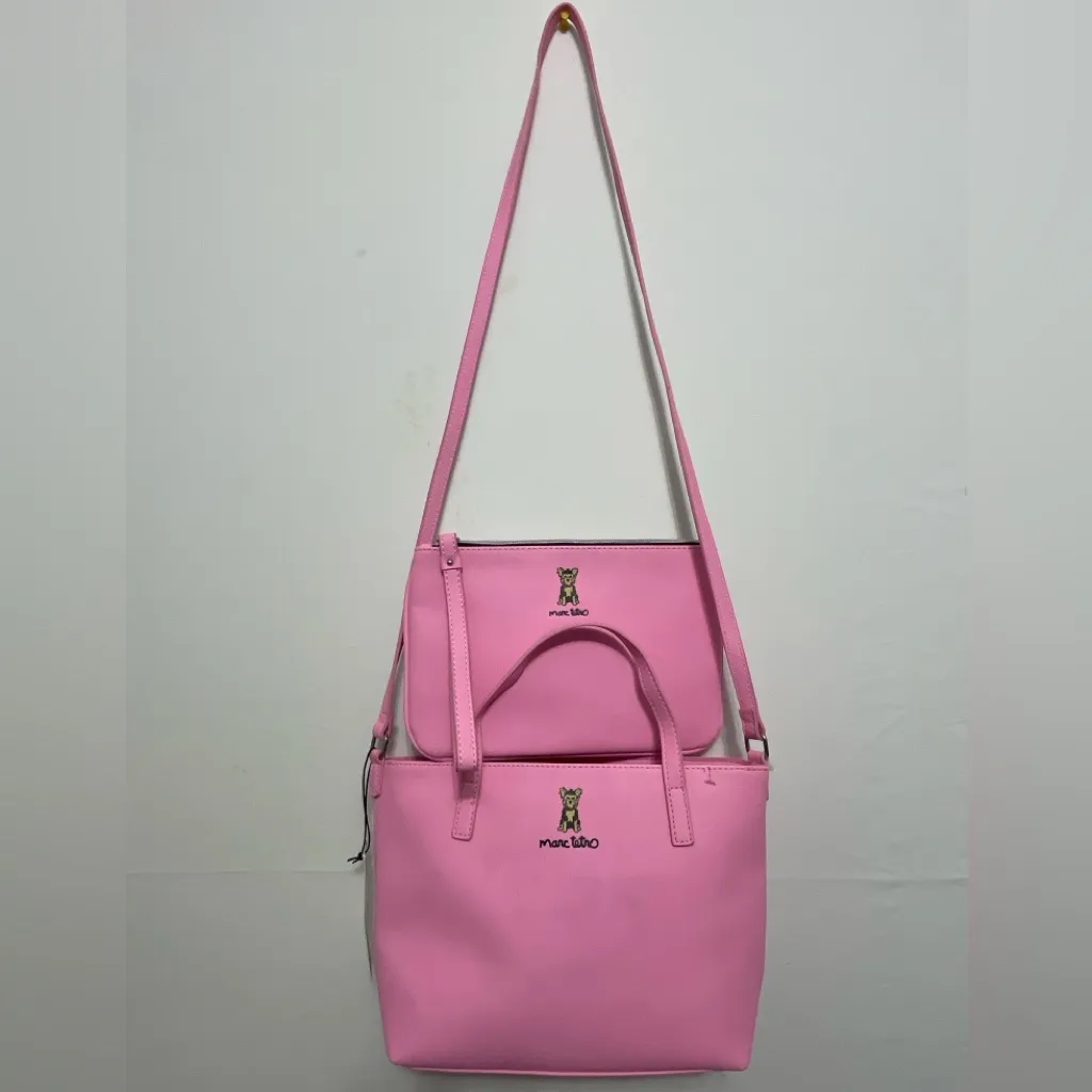 Marc Tetro Pink Yorkie Tote Bag & Matching Pouch Set – New with Tags(B26) - Image 2