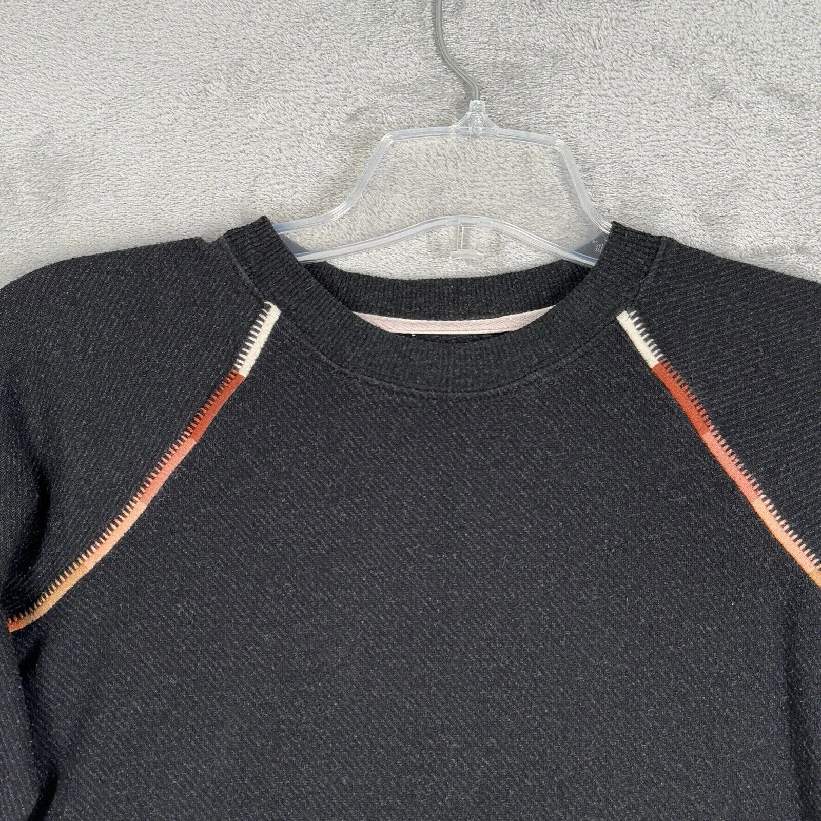 Faherty Shirt Womens XS Heathered Black‎ Legend Embroidered Crew Neutral Casual - Image 4