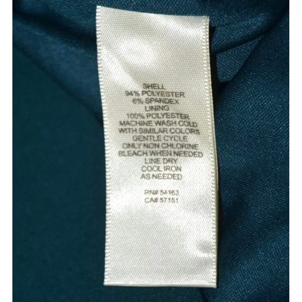 Eliza J Ladies 10 Green Sheath Midi Dress Bell Sleeves Stretch Career Night Out - Image 10