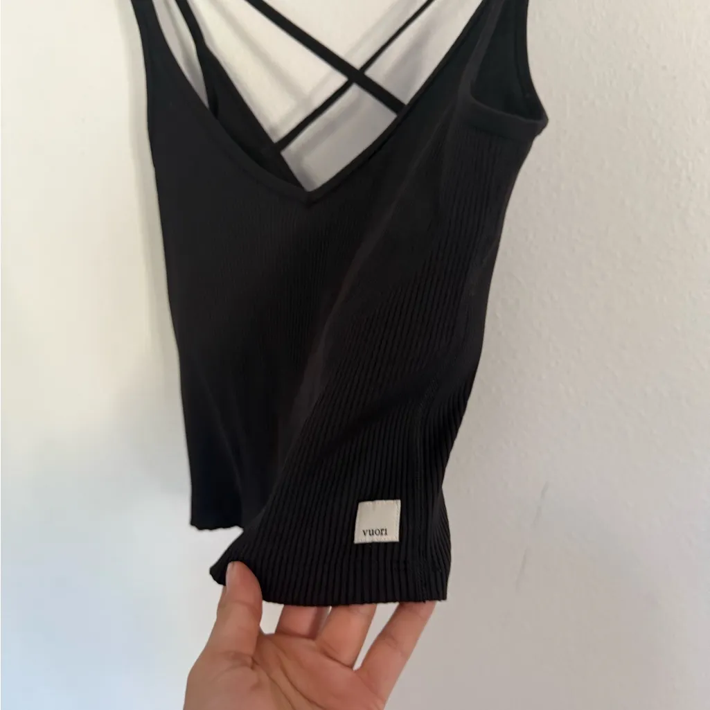 Vuori rubbed Black Strappy Women's tank - Image 2