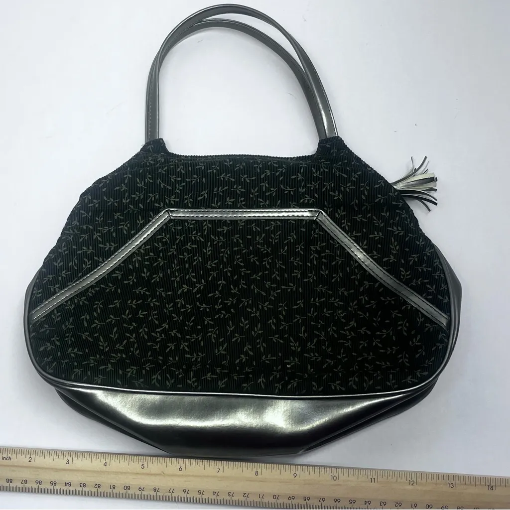 Victoria's Secret Corduroy Green Bag with Gold Accents - Image 2