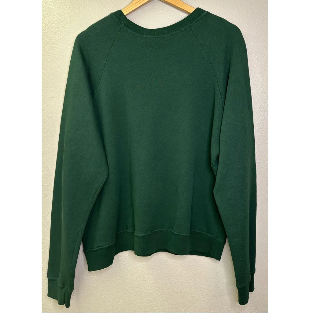 NWT Daydreamer Rolling Stones 1981 US Tour Raglan Hunter Green Crew Sweatshirt - Image 7