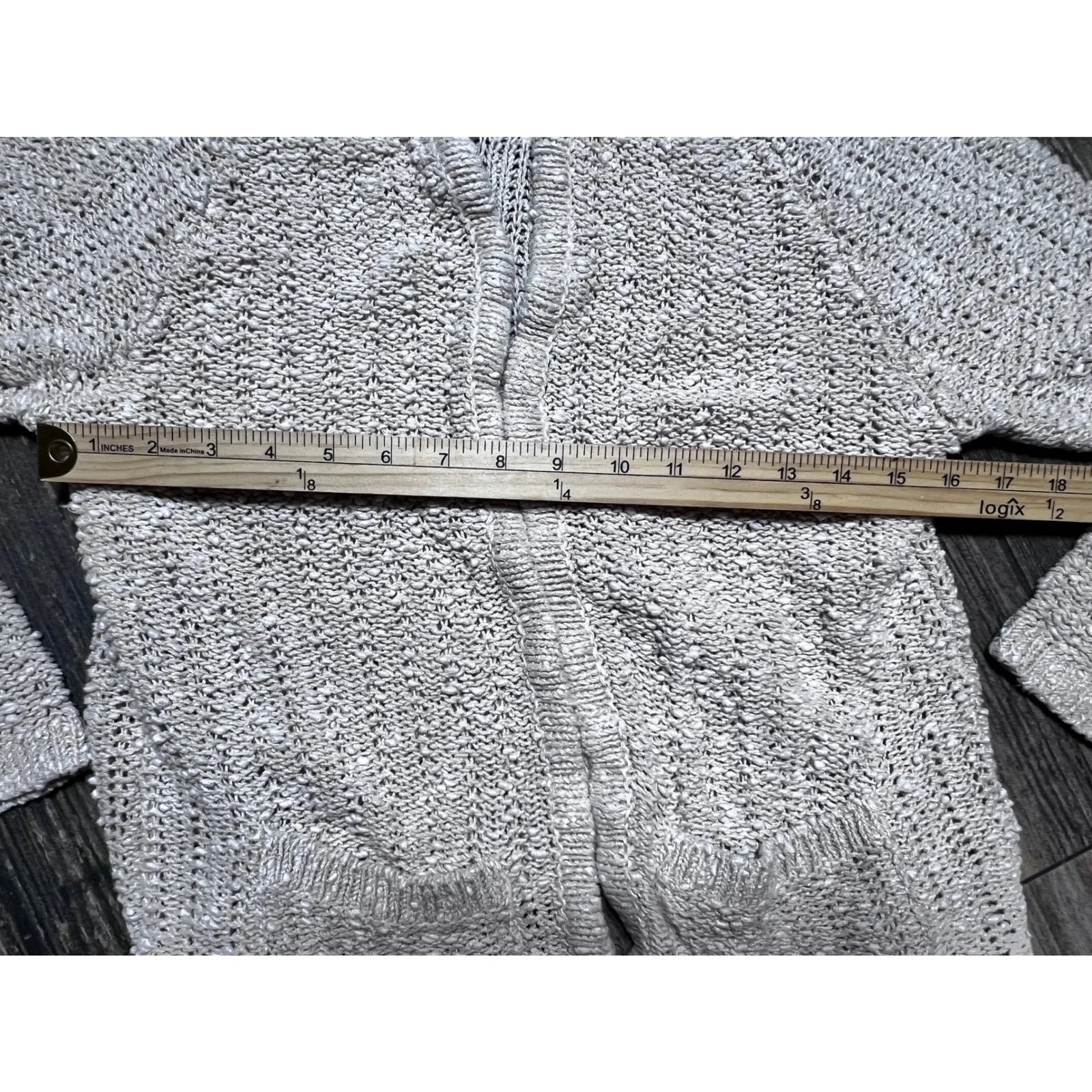 Vintage 70s Pallas 100% Irish Linen Hand Loomed Cardigan Sweater 32" Bust Boho Gray Size XL - Image 5