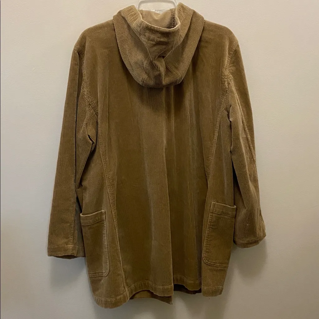 Lauren Jeans Company by Ralph Lauren Corduroy Hooded coat size large Tan - Image 5