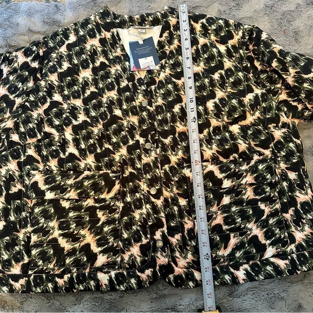 New NWT Rachel Comey Olive Green Leopard Print Cropped Quilted Jacket Size 2X - Image 11