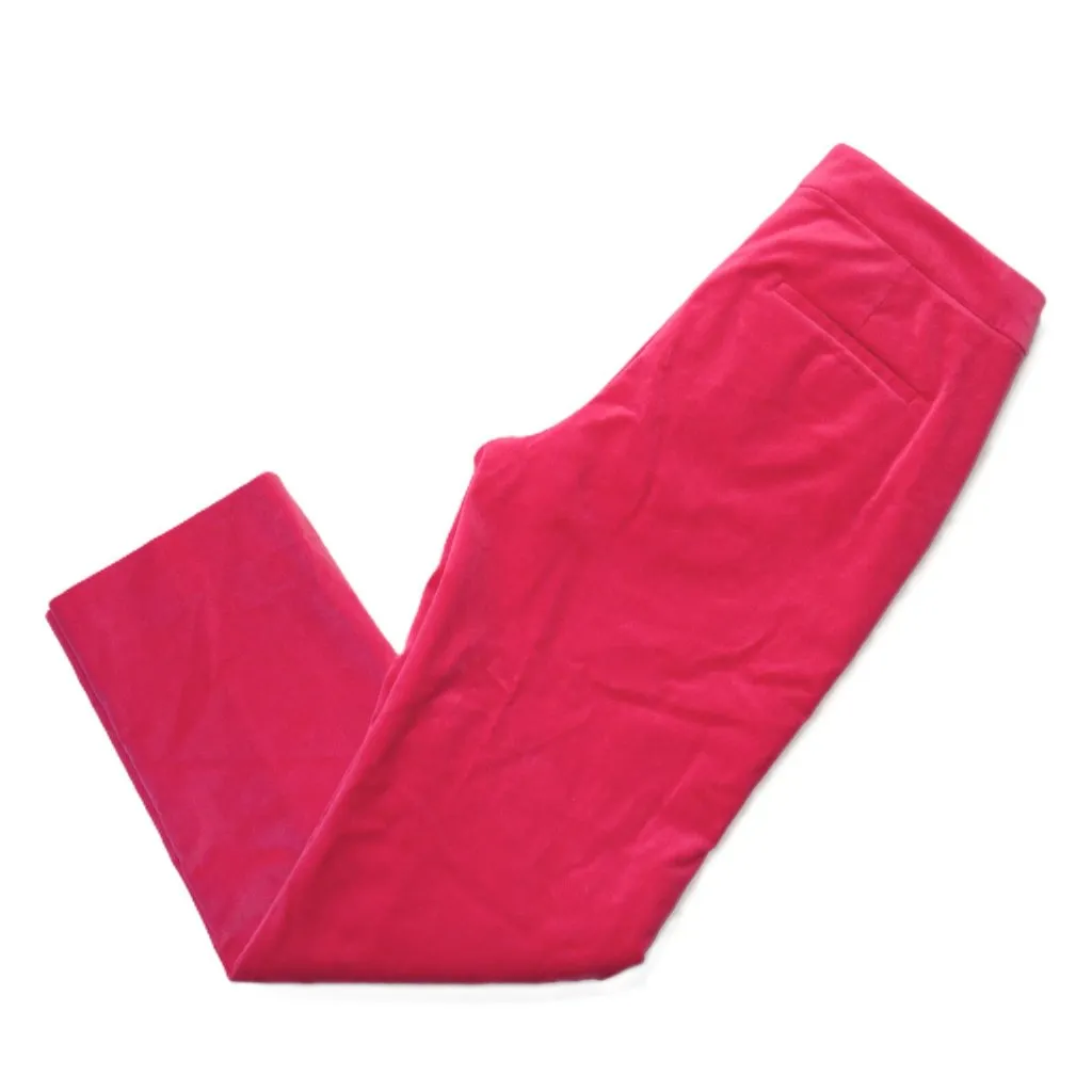 NWT J.Crew Kate Straight-leg Pant in Dragonfruit Pink Stretch Velvet Trouser 8 - Image 4