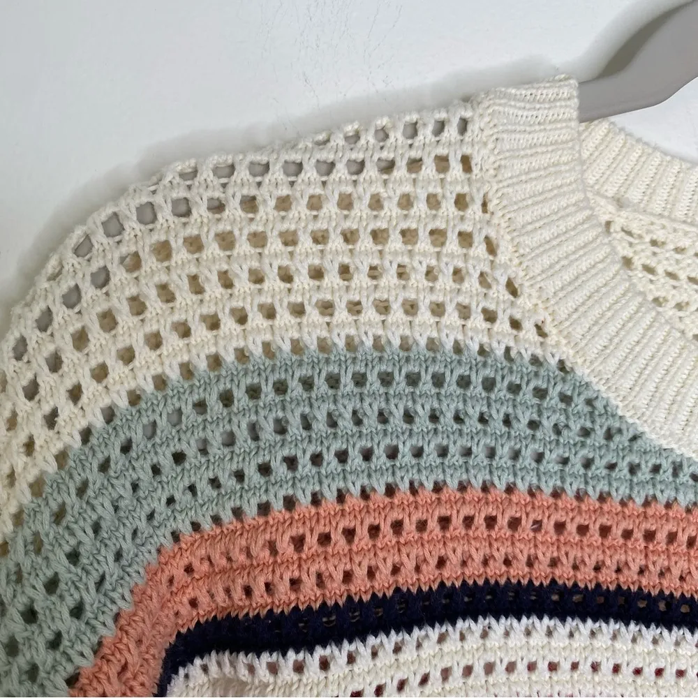 Skies Are Blue Chunky Knit Striped Long Sleeve Sweater Sz S - Image 7