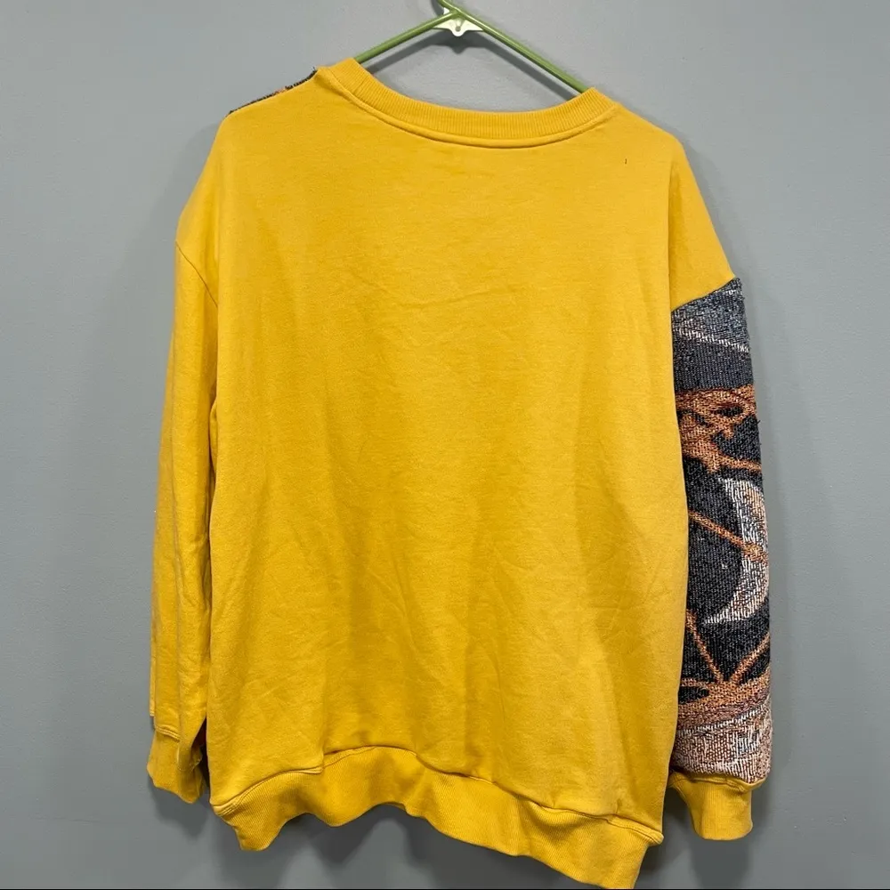 Angel sweatshirt! Custom reworked tapestry blanket crew neck sweater size XL - Image 6