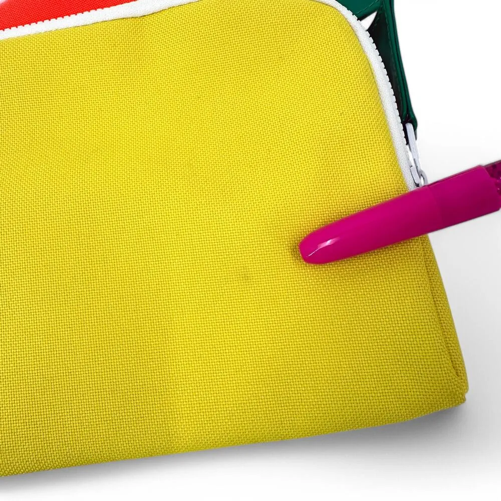 Zaldy Add a Pouch Color Block Makeup Bag Set Orange - Image 2