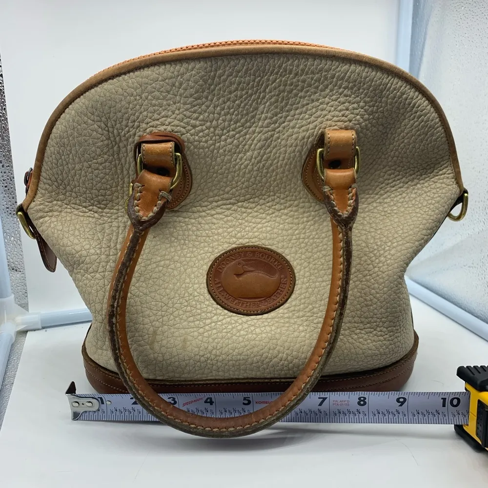 DOONEY And BOURKE white pebbled leather vintage tote bag - Image 11