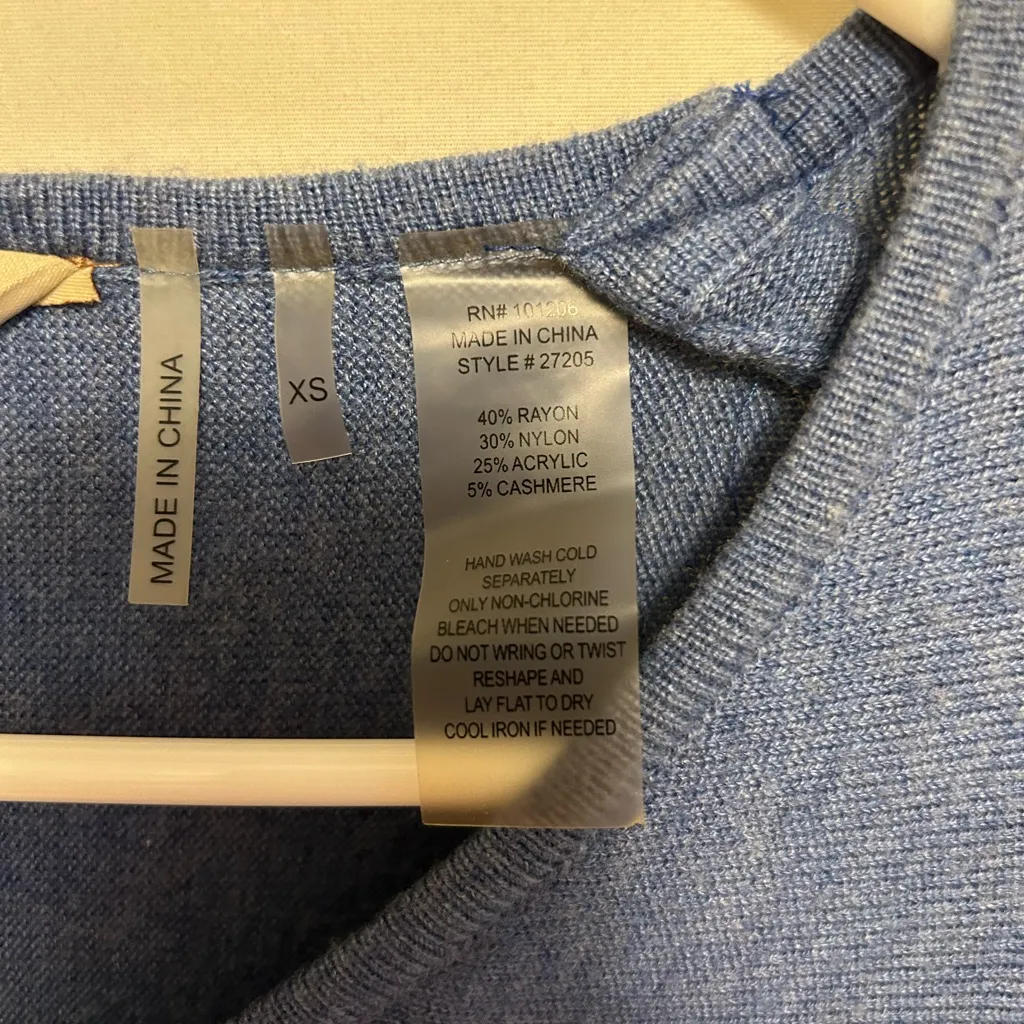 Soft Surroundings Blue Cashmere‎ Tunic Sweater Size XS - Image 4