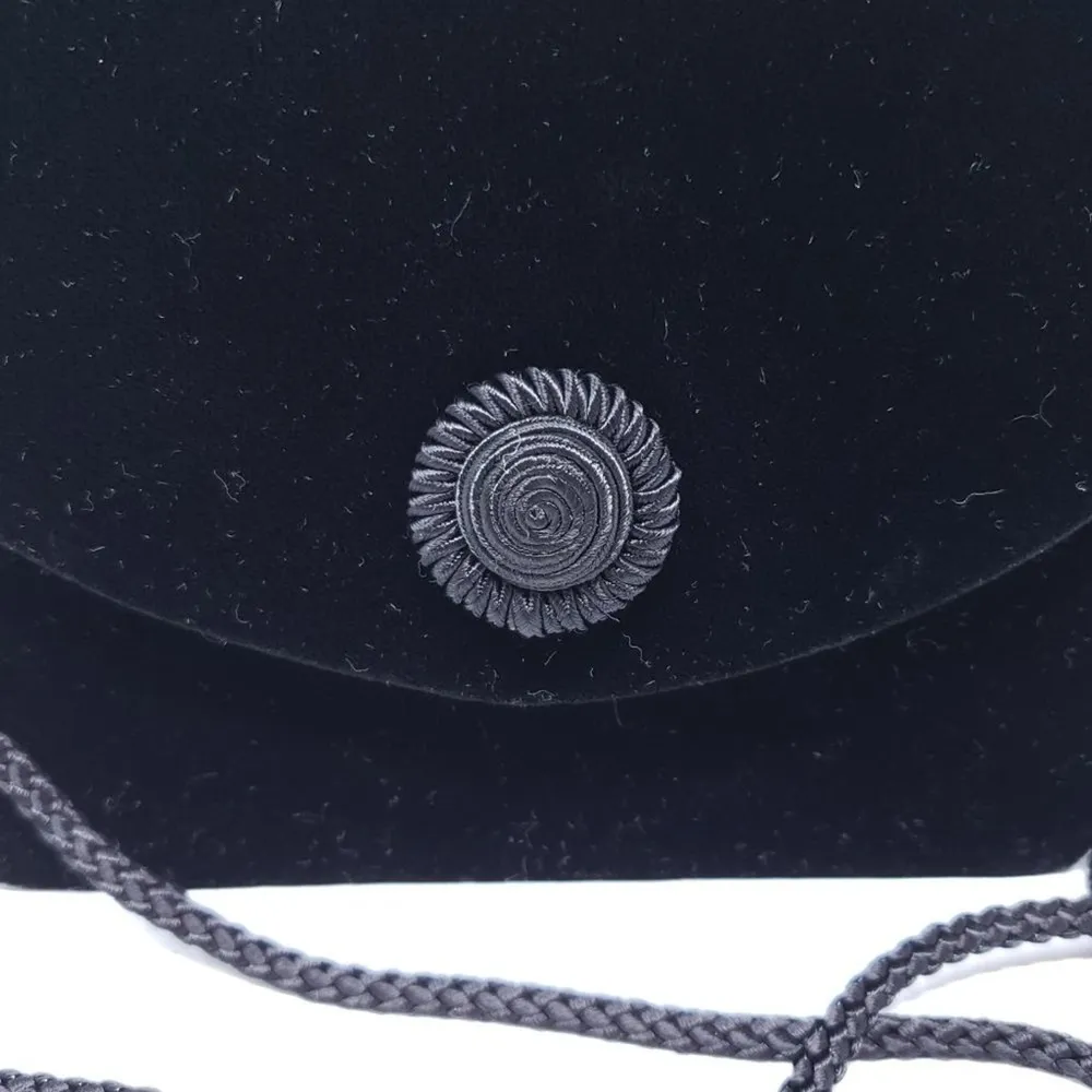 Solid Black Velvet Evening Crossbody Snap - Image 2