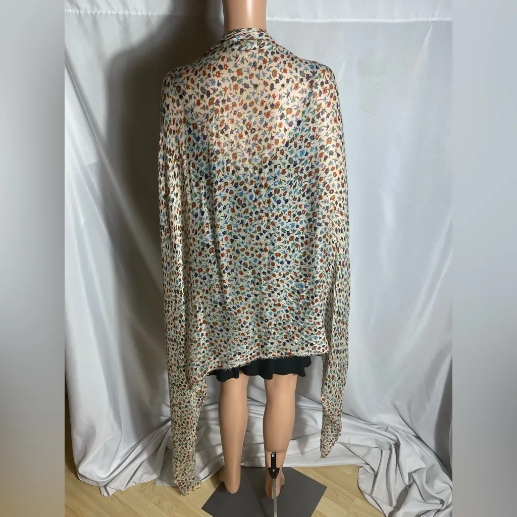 Mossimo Supply Co Tan Floral Sheer Scarf Wrap Shawl 100% Rayon One Size NWT Red - Image 4