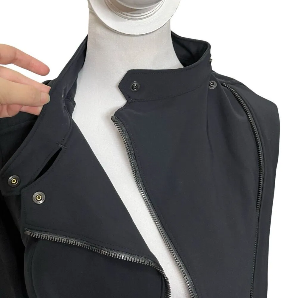 Lululemon Bust A Move Jacket Black Peplum Hooded Women’s Size 4 Reflective Zip - Image 10