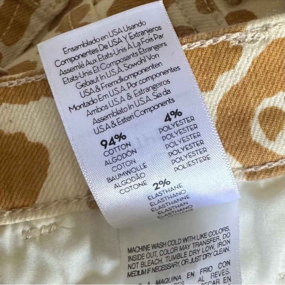 MOTHER The Hustler Ankle Fray Jeans In Prowl Size 25 Animal Print Yellow - Image 10