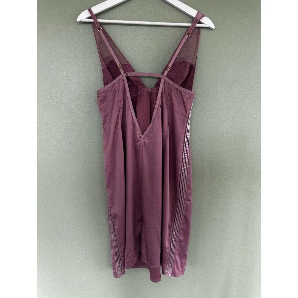 Victorias Secret Slip Dress Sz L Y2K Pink Barbiecore Deep V Coquette Rare Sexy‍ - Image 5