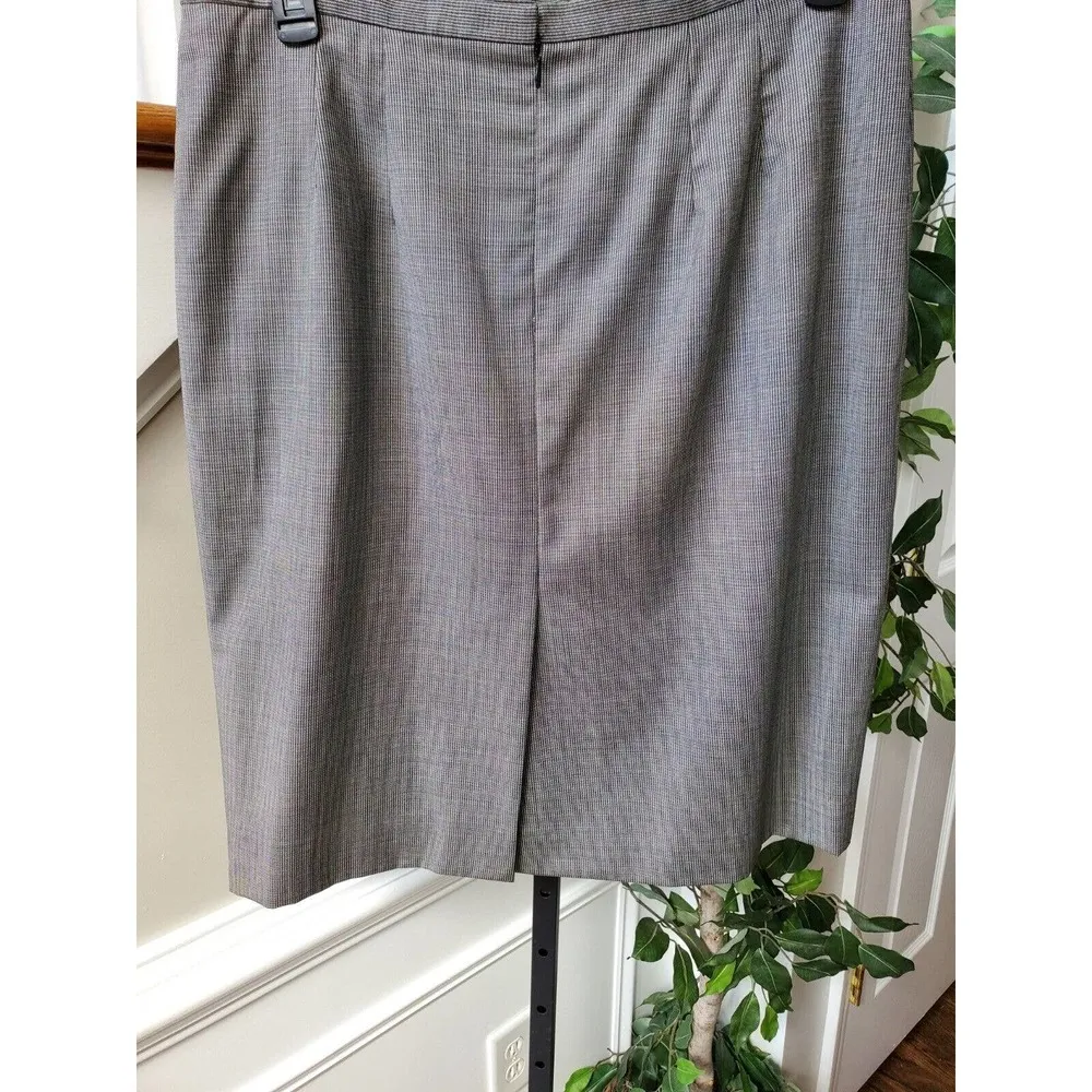 Bill Burns Women's Gray 100% Wool Pencil & Straight Knee Length Skirt Size 16 - Image 4