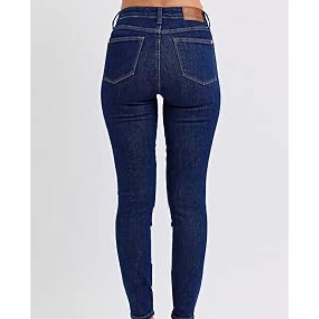 JUDY BLUE Junior Womens Skinny Fit Tummy Control Dark Wash Jeans Size 13/31 NEW - Image 3