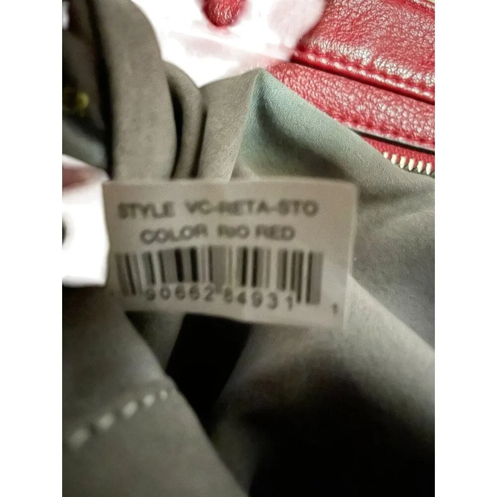 Vince Camuto RETA Tote Purse Used Rio Red Leather VC-RETA-STO Excellent Conditio - Image 11