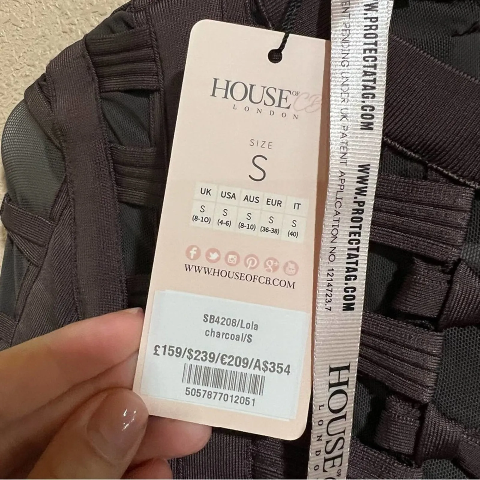 NWT House of CB Lola Charcoal bondage bodycon long sleeve midi dress - Image 6