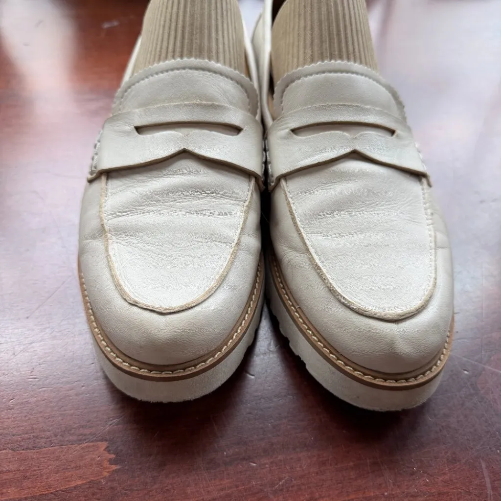 Franco Sarto Cream Colored Slip On Loafer Style Flats Size 8.5 Loafers - Image 3