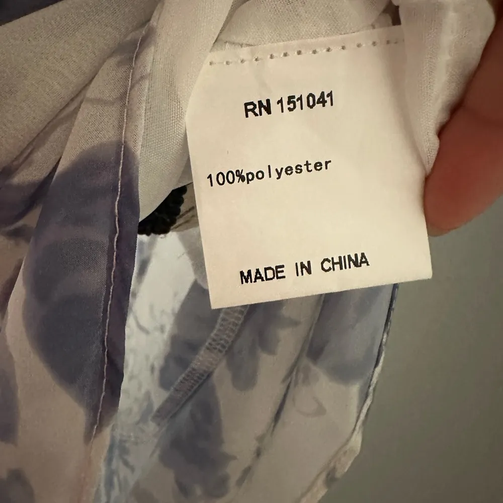 By JL luxe Floral Blue and White Dress spaghetti strap size L new with tags Size L - Image 12