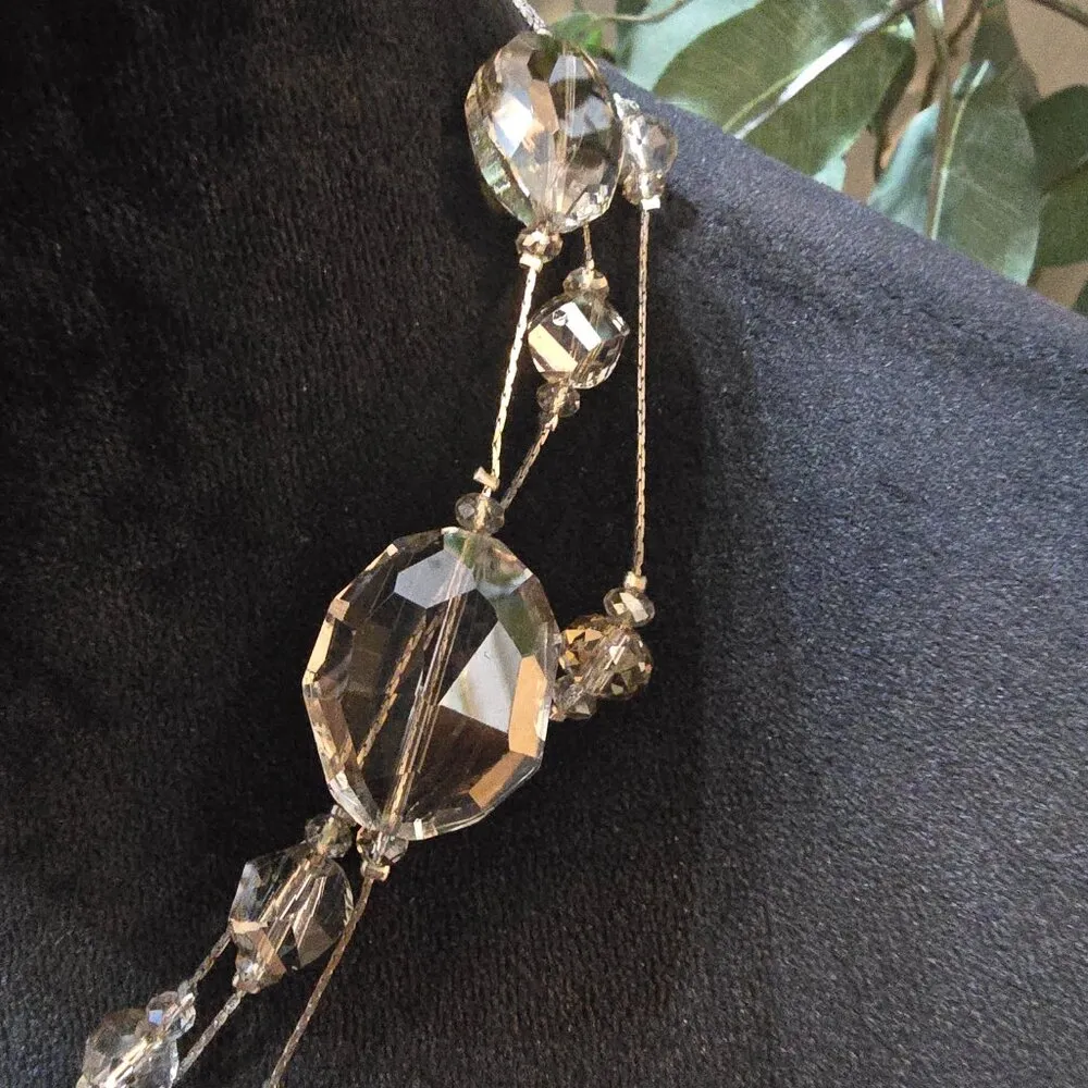 Women's Fashion Faceted Chunky Crystal Clear Glass Bead Necklace Charm Jewelry White - Image 4