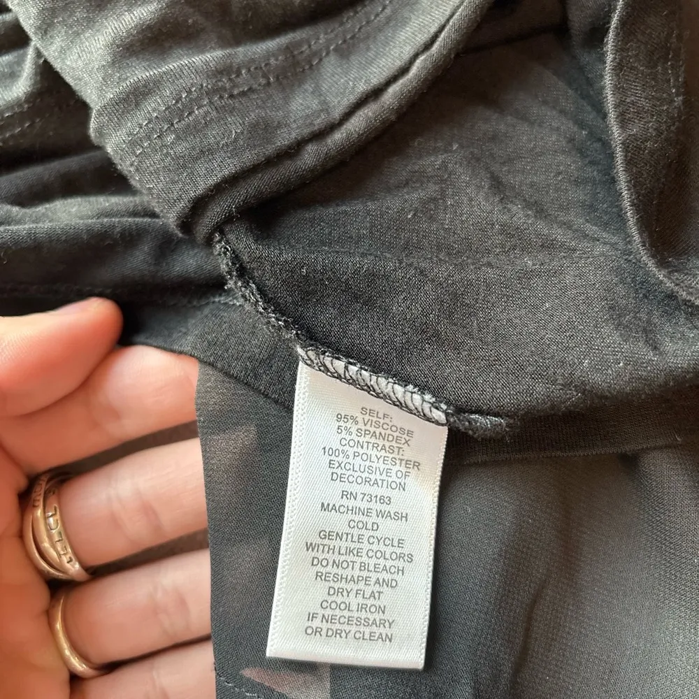 Cable & Gauge Long Sleeve Top top with floral embroidery and bell sheer sleeves - Image 8