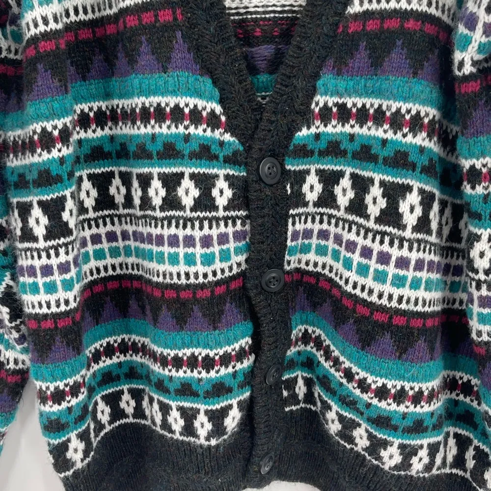 American Vintage Unisex Van Heusen Y2k boho Sweater Cardigan Grandpa Acrylic Vintage size large - Image 2