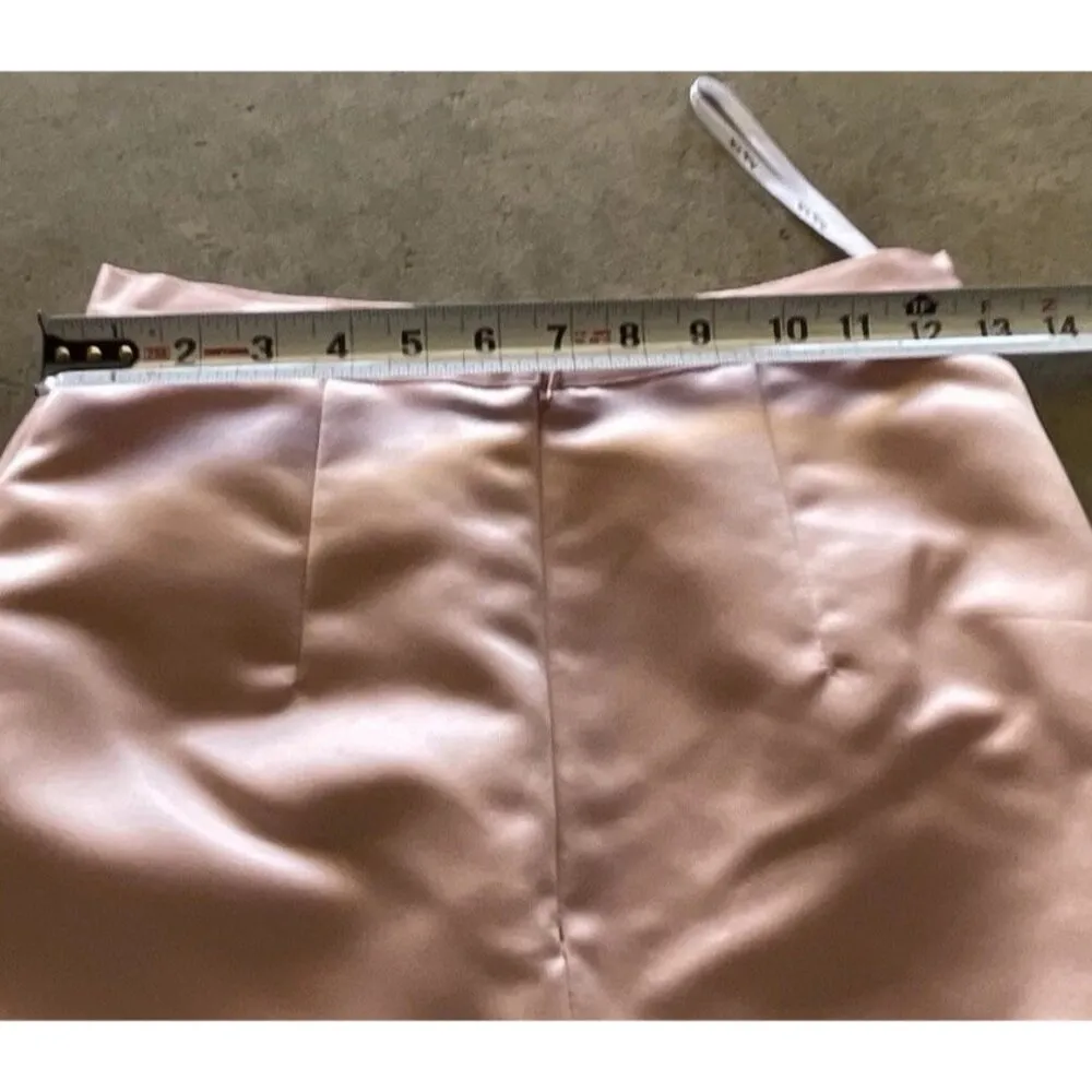 Vintage Pinky & Me Skirt Womens Size 4 Pink Formal Satin Long Maxi Lined Back - Image 7