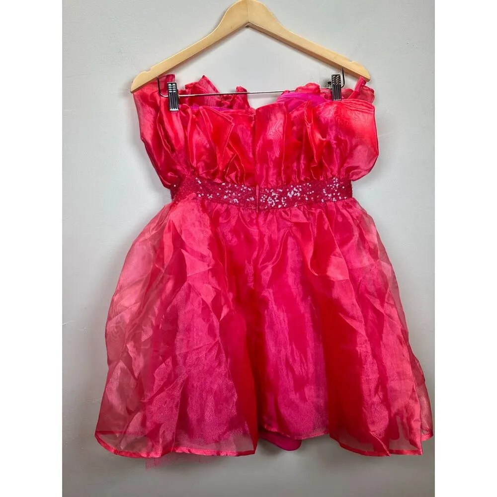 Lulus Women's Size S Hot Pink Extravagant Sequin Strapless Mini Dress NWT - Image 3