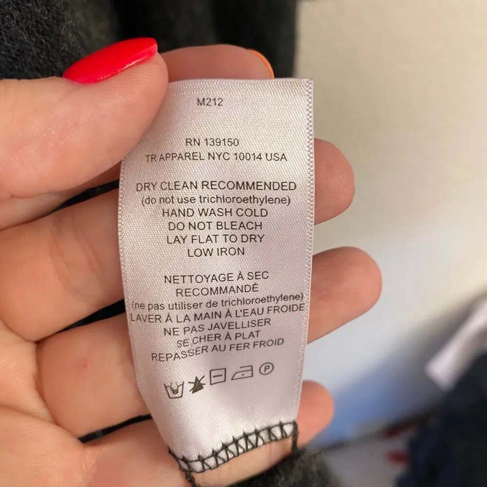 The Row Cashmere Silk Open Front Cardigan Small Black - Image 3