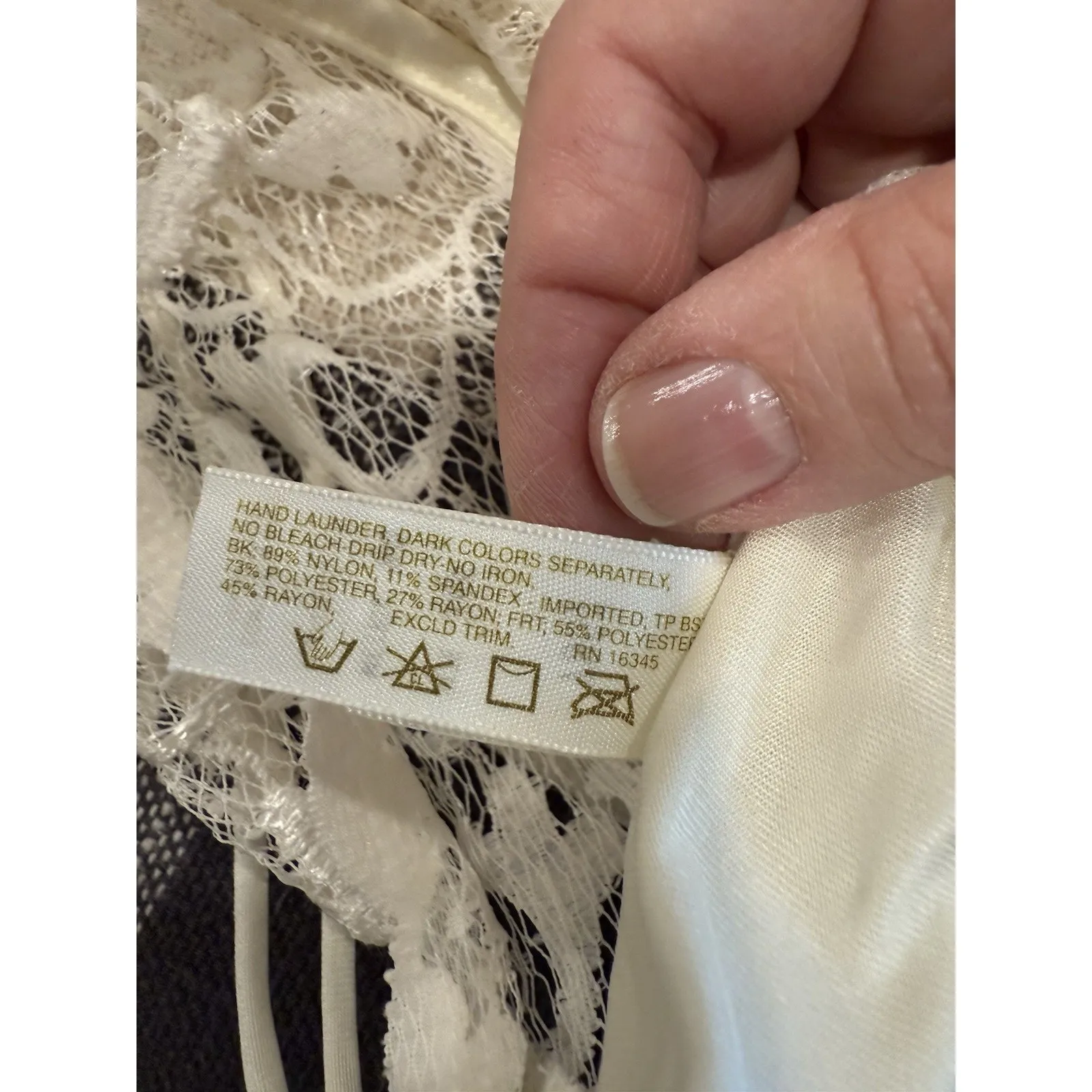 VINTAGE VICTORIA'S SECRET Ivory Lace & Satin High Cut Bridal Teddy Bodysuit 36C - Image 10