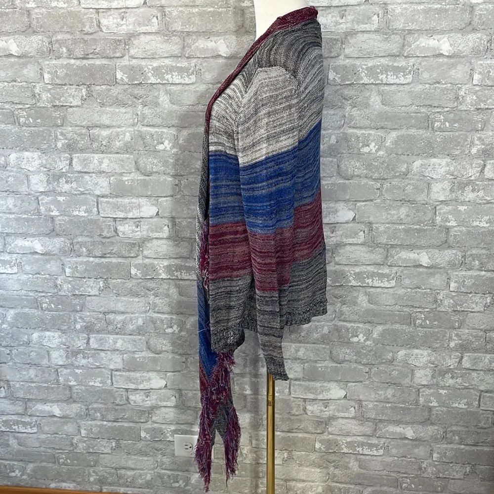 One World Multicolor Striped Open Cardigan - Image 2