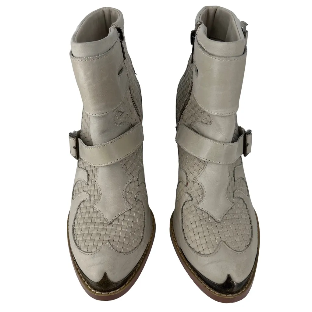 KENSIE HAMLIN SAGE LEATHER ANKLE STRAPS‎ WESTERN BOOTIE WOMEN SIZE US 8M - Image 2