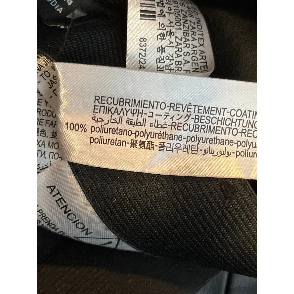 Zara Black Vegan Leather Pull On Boot Cut Pants Size XS - Image 7