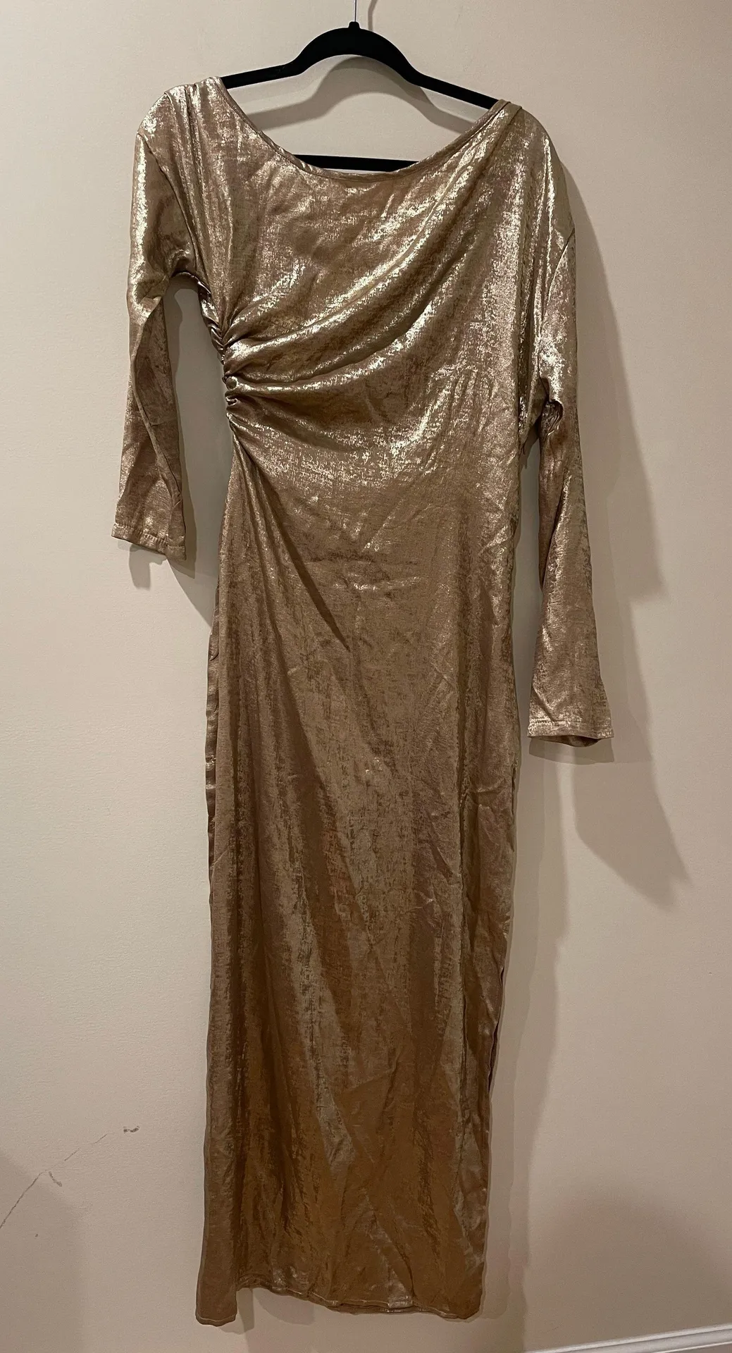 Gold Long Sleeve Dress - Image 3